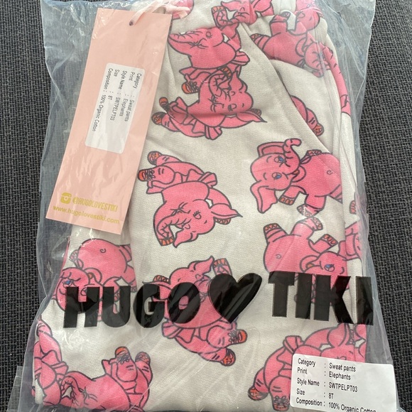 Hugo Loves Tiki Pink Elephant Sweatpants NWT - Picture 5 of 5